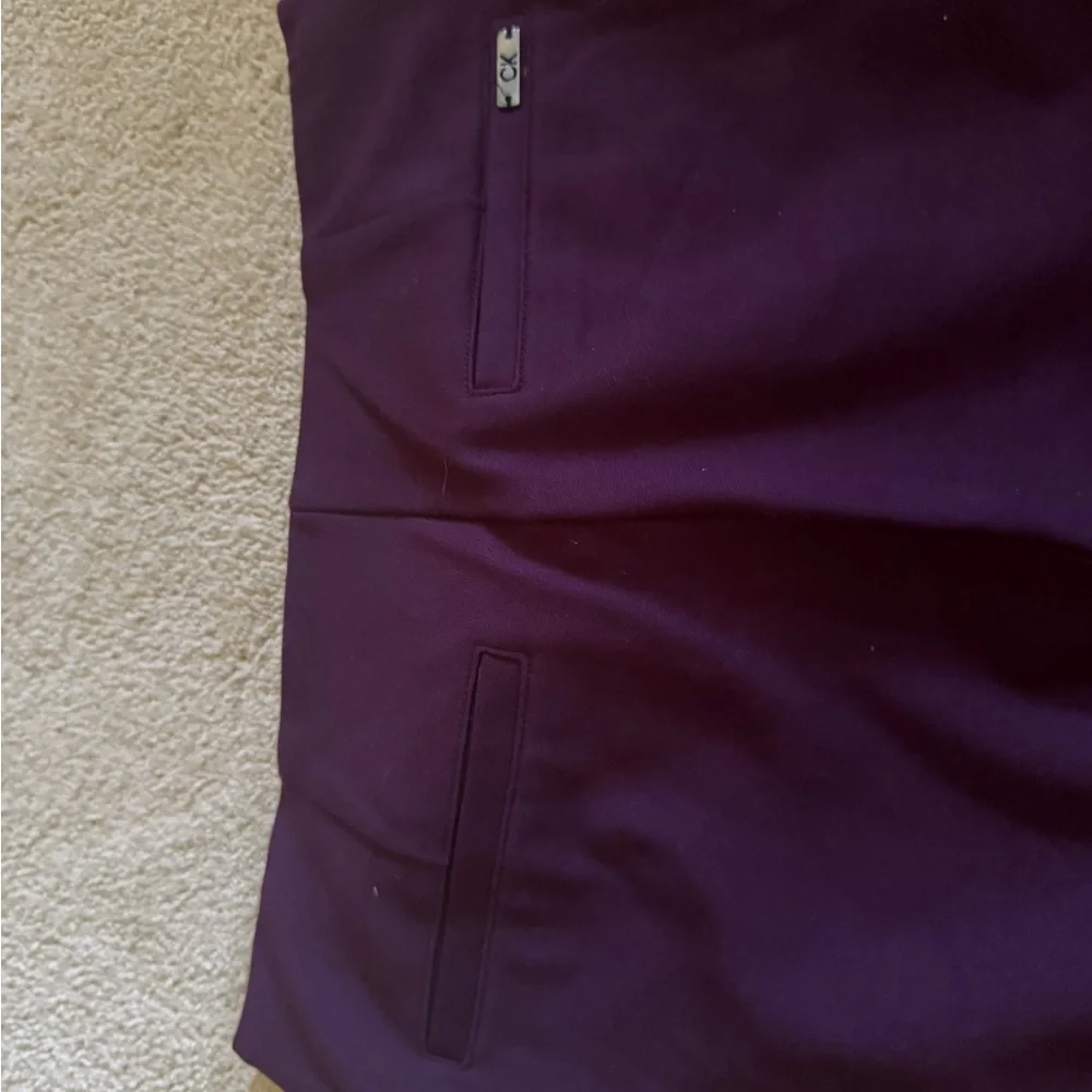 Cal Plum Ponte Slim Leg Pants